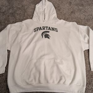 Gildan White Michigan State Spartans Hoodie EUC Size 3XL